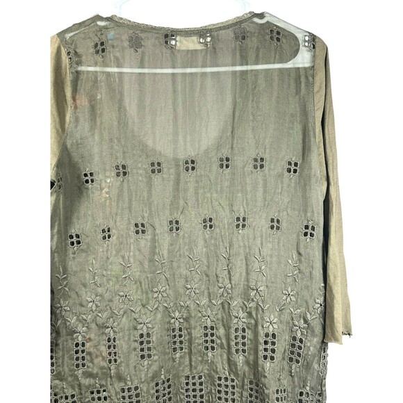 Johnny‎ Was 4 Love & Liberty Embroidered Eyelet Fairycore Lace Tunic Top S Boho - Picture 8 of 11